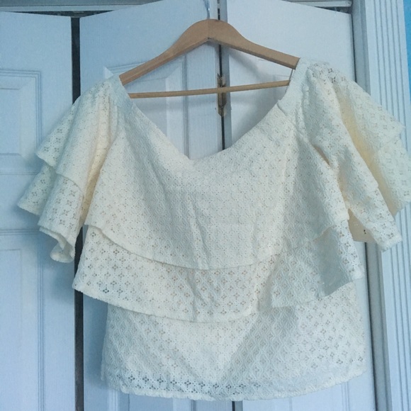 BANANA REPUBLIC EYELET LACE TOP - Picture 1 of 7